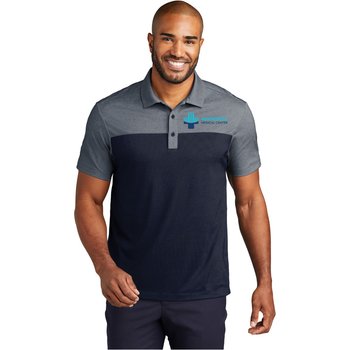 Port Authority® Men's Fine Piqué Blend Blocked Polo - Embroidered Personalization Available from Positive Promotions