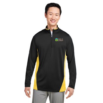 Harriton® Men's Flash Snag Protection Plus IL Colorblock Quarter-Zip Pullover - Embroidered Personalization Available from Positive Promotions