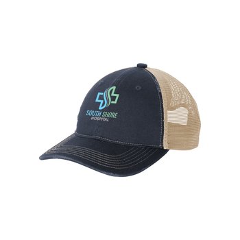 Port Authority® Distressed Mesh Back Cap - Embroidered Personalization Available from Positive Promotions