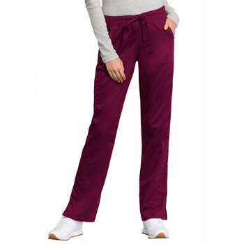 Cherokee® Women's Workwear Revolution Tech 4-Pocket Mid-Rise Straight-Leg Drawstring Scrub Pants from Positive Promotions