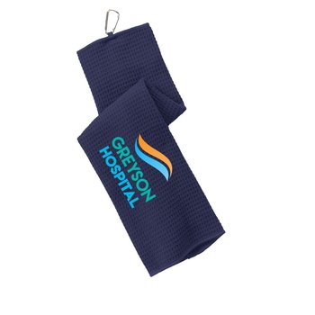 Port Authority® Waffle Microfiber Golf Towel - Embroidered Personalization Available from Positive Promotions
