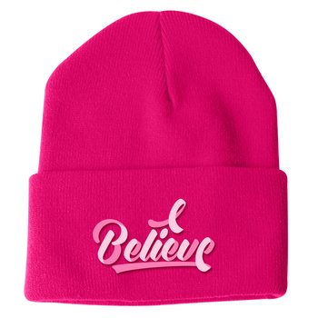 Believe (Ribbon) Knit Beanie Cap from Positive Promotions