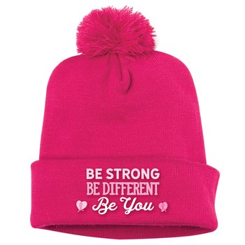Be Strong, Be Different, Be You Pom-Pom Knit Beanie from Positive Promotions