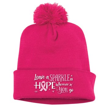 Leave A Sparkle Of Hope Wherever You Go Pom-Pom Knit Beanie from Positive Promotions