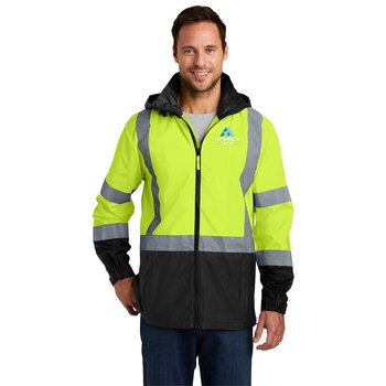 CornerStone® ANSI 107 Class 3 Safety Hi-Vis Windbreaker Jacket - Embroidered Personalization Available from Positive Promotions