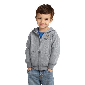 Port & Company® Toddler Core Fleece Full-Zip Hooded Sweatshirt - Embroidered Personalization Available from Positive Promotions