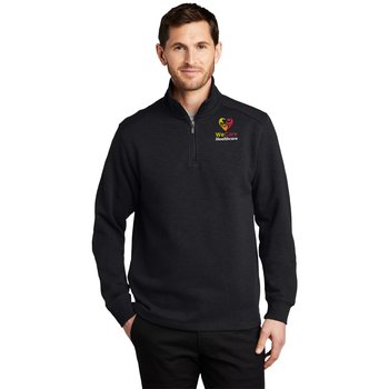 Port Authority® Men's Slub Fleece Quarter-Zip Pullover - Embroidered Personalization Available from Positive Promotions
