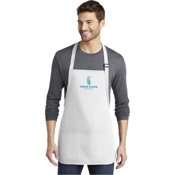 Port Authority® Medium-Length Apron with Pouch Pockets - Embroidered Personalization Available from Positive Promotions