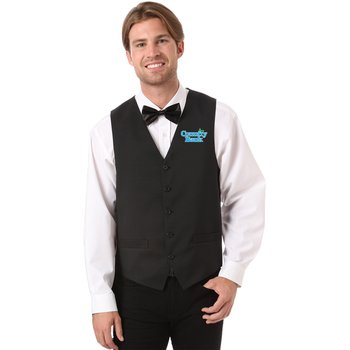 Men's Teflon-Treated Twill Bistro Vest - Embroidered Personalization Available from Positive Promotions