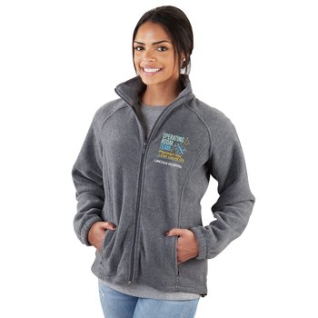 ER/OR Harriton® Women's Fleece Full-Zip Jacket - Embroidered Personalization Available from Positive Promotions
