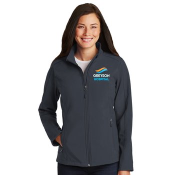 ER/OR Port Authority® Women's Core Soft-Shell Jacket - Embroidered Personalization Available from Positive Promotions
