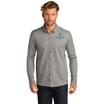 OGIO® Men's Code Stretch Long-Sleeve Button-Up - Embroidered Personalization Available from Positive Promotions
