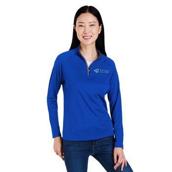 CORE365® Women's Origin Performance Piqué Quarter-Zip Pullover - Embroidered Personalization Available from Positive Promotions