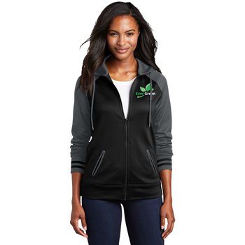Sport-Tek® Women's Sport-Wick® Varsity Fleece Full-Zip Hooded Jacket - Embroidered Personalization Available from Positive Promotions