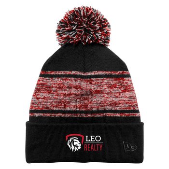 New Era® Knit Chilled Pom Beanie - Embroidered Personalization Available from Positive Promotions