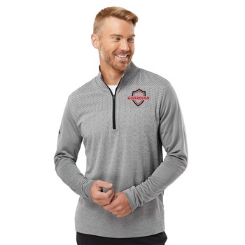 adidas® Unisex Heather Block Print Quarter-Zip Pullover - Embroidered Personalization Available from Positive Promotions