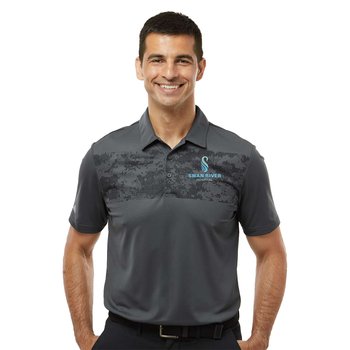 adidas® Unisex Camo Chest Print Short-Sleeved Polo Shirt - Embroidered Personalization Available from Positive Promotions