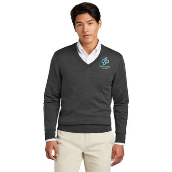 Brooks Brothers® Men's Washable Merino V-Neck Sweater - Embroidered Personalization Available from Positive Promotions
