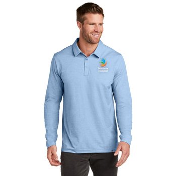 TravisMathew® Men's Oceanside Heather Long-Sleeve Polo - Embroidered Personalization Available from Positive Promotions
