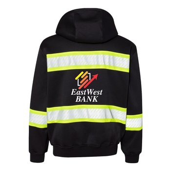 Kishigo® Unisex EV Series® Enhanced High-Visibility Full-Zip Hooded Sweatshirt - Embroidered Personalization Available from Positive Promotions