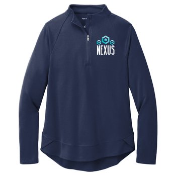 Port Authority® Women's C-FREE Eco Leisure Quarter-Zip Pullover - Embroidered Personalization Available from Positive Promotions