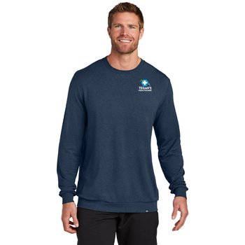 TravisMathew® Men's Long Weekend Crew Pullover - Embroidered Personalization Available from Positive Promotions