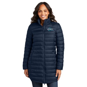 Port Authority® Women's Horizon Puffer Long Jacket - Embroidered Personalization Available from Positive Promotions