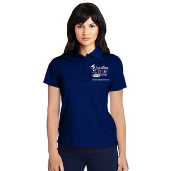 Teachers & Staff Core 365 Women's Piqué Performance Polo - Embroidered Personalization Available from Positive Promotions
