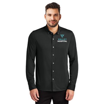 MERCER+METTLE Men's Stretch Jersey Long-Sleeved Shirt - Embroidered Personalization Available from Positive Promotions