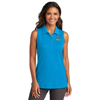 Port Authority® Women's Dry Zone® UV Micro-Mesh Sleeveless Polo - Embroidered Personalization Available. from Positive Promotions