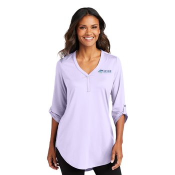 Port Authority® Women's City Stretch 3/4-Sleeved Tunic - Embroidered Personalization Available from Positive Promotions
