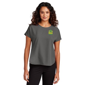 MERCER+METTLE Women's Stretch Crepe Crew Dress Shirt - Embroidered Personalization Available from Positive Promotions