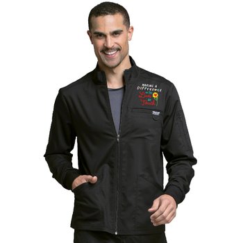 Nursing Home Staff Cherokee® Men's Workwear Revolution Zip-Front Scrub Jacket - Embroidered Personalization Available from Positive Promotions