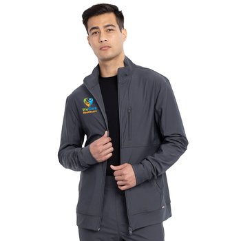 Cherokee® Men's Form 4-Pocket Full-Zip Scrub Jacket - Embroidered Personalization Available from Positive Promotions