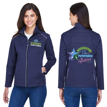 Housekeeping Core 365 Women's Techno-Lite Three-Layer Knit Tech-Shell Jacket - Embroidered Personalization Available from Positive Promotions