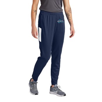 Sport-Tek® Women's Varsity Stripe Athletic Warm-Up Jogger Travel Pant - Embroidered Personalization Available from Positive Promotions