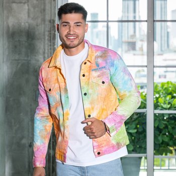 Denim Unisex Tie-Dyed Jacket - Embroidered Personalization Available from Positive Promotions