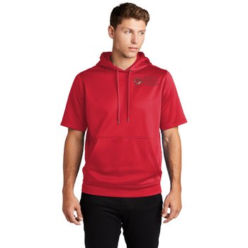 Sport-Tek® Unisex Sport-Wick® Fleece Short-Sleeved Hooded Pullover- Embroidered Personalization Available from Positive Promotions