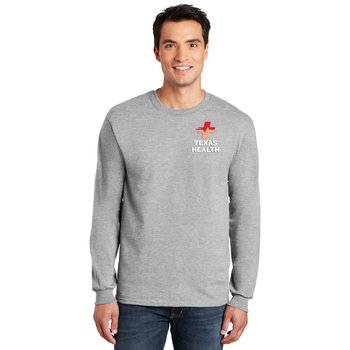 Gildan® Unisex Ultra Cotton Long-Sleeved T-Shirt - Embroidered Personalization Available from Positive Promotions
