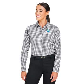 Devon & Jones® Women's CrownLux Performance® Gingham Shirt - Embroidered Personalization Available from Positive Promotions