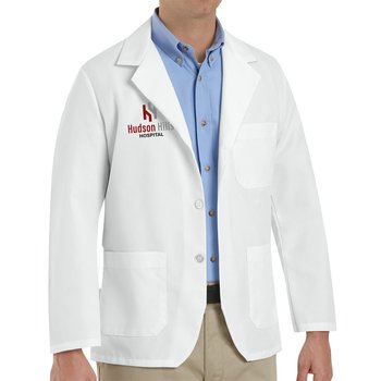 Red Kap® Unisex Lapel Counter Coat - Embroidered Personalization Available from Positive Promotions
