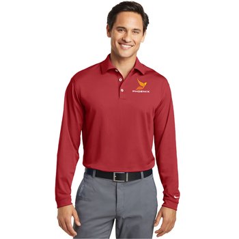 Nike® Men's Tall Long-Sleeved Dri-FIT Stretch Tech Polo - Embroidered Personalization Available from Positive Promotions