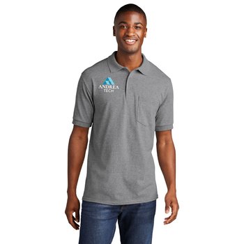 Port & Company® Men's Core Blend Jersey Knit Pocket Polo - Embroidered Personalization Available from Positive Promotions
