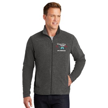Respiratory Team Port Authority® Men's Heathered Microfleece Full-Zip Jacket - Embroidered Personalization Available from Positive Promotions