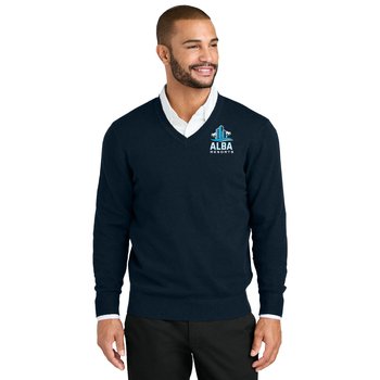 Port Authority® Men's Easy-Care V-Neck Sweater - Embroidered Personalization Available from Positive Promotions