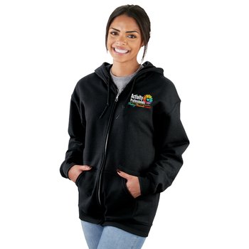 Activity Professionals: Making Moments Count Embroidered Hooded Zipper Sweatshirt from Positive Promotions