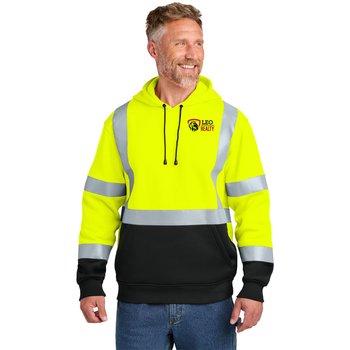 CornerStone® ANSI 107 Class 3 Heavy-Duty Hi-Vis Safety Fleece Pullover Hoodie - Embroidered Personalization Available from Positive Promotions
