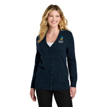 Port Authority® Women's Easy-Care Button-Up Cardigan Sweater - Embroidered Personalization Available from Positive Promotions