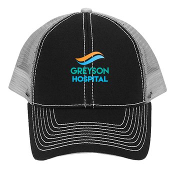 Mega Cap® Heavy Cotton Twill Trucker Cap - Embroidered Personalization Available from Positive Promotions