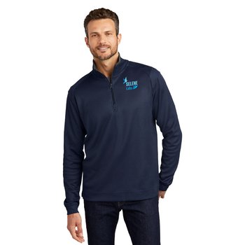 Port Authority® Men's Vertical Texture Quarter-Zip Pullover - Embroidered Personalization Available from Positive Promotions